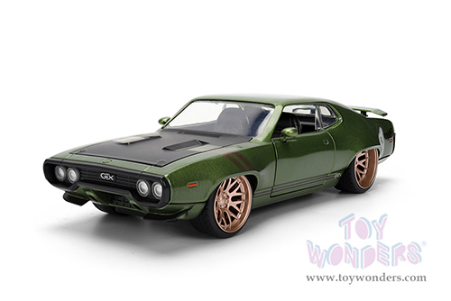 Jada Toys Bigtime Muscle - Plymouth GTX Hardtop (1972, 1/24 scale diecast model car, Dark Green) 36617