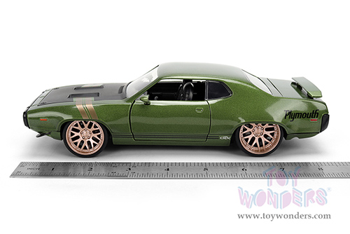 Jada Toys Bigtime Muscle - Plymouth GTX Hardtop (1972, 1/24 scale diecast model car, Dark Green) 36617