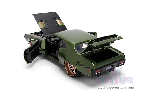 Jada Toys Bigtime Muscle - Plymouth GTX Hardtop (1972, 1/24 scale diecast model car, Dark Green) 36617