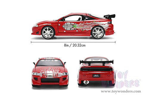 Jada Toys Fast & Furious - Brian's Mitsubishi Eclipse Remix (1/24 scale diecast model car, Red) 36815