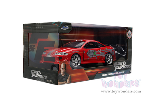 Jada Toys Fast & Furious - Brian's Mitsubishi Eclipse Remix (1/24 scale diecast model car, Red) 36815