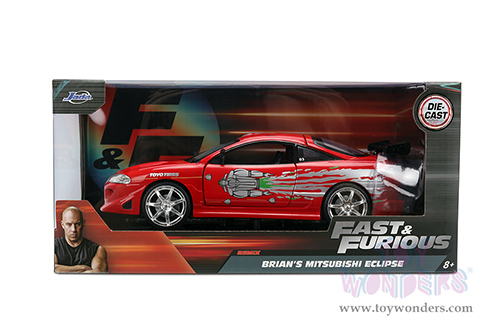 Jada Toys Fast & Furious - Brian's Mitsubishi Eclipse Remix (1/24 scale diecast model car, Red) 36815