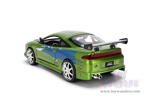Jada Toys Fast & Furious - Brian's Mitsubishi Eclipse - 25th Anniversary series (1/24 scale diecast model car, Green Brush Finish) 36817