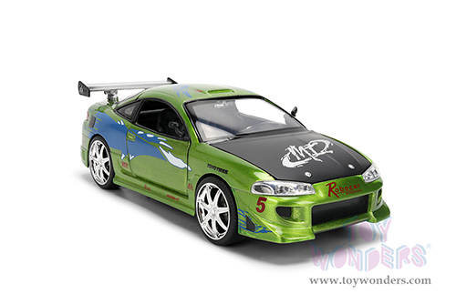 Jada Toys Fast & Furious - Brian's Mitsubishi Eclipse - 25th Anniversary series (1/24 scale diecast model car, Green Brush Finish) 36817