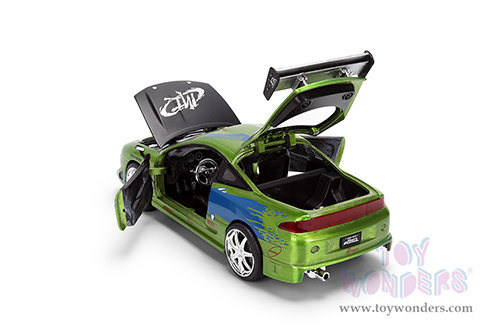 Jada Toys Fast & Furious - Brian's Mitsubishi Eclipse - 25th Anniversary series (1/24 scale diecast model car, Green Brush Finish) 36817