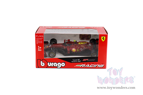 BBurago Ferrari Racing - Ferrari SF1000 #16 Charles Leclerc Tuscan GP Formula One F1 (2020) "Ferrari's 1000th Race" (1/43 scale diecast model car, Red) (1/43 scale diecast model car, Red) 36820/16S