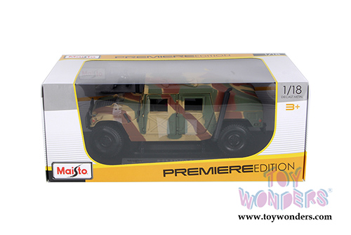 Maisto Premiere - Hummer Humvee w/ Gun (1/18 scale diecast model car, Camouflage) 36874C