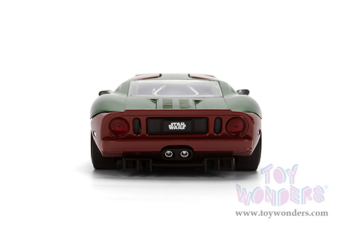 Jada Toys - Hollywood Rides | Ford GT (Weathered) with Boba Fett™ Figure "Star Wars" (2005, 1/24, diecast model car, Green/Brown) 36909