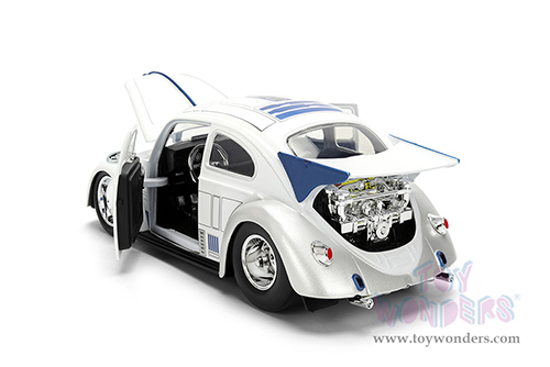 Jada Toys - Hollywood Rides |  Volkswagen Drag Beetle with R2-D2™ Diecast Figure "Star Wars" (1959, 1/24, diecast model car, White) 36912
