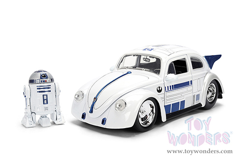 Jada Toys - Hollywood Rides |  Volkswagen Drag Beetle with R2-D2™ Diecast Figure "Star Wars" (1959, 1/24, diecast model car, White) 36912