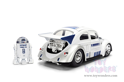Jada Toys - Hollywood Rides |  Volkswagen Drag Beetle with R2-D2™ Diecast Figure "Star Wars" (1959, 1/24, diecast model car, White) 36912