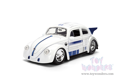 Jada Toys - Hollywood Rides |  Volkswagen Drag Beetle with R2-D2™ Diecast Figure "Star Wars" (1959, 1/24, diecast model car, White) 36912