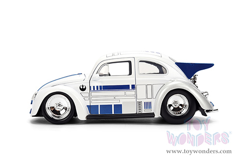 Jada Toys - Hollywood Rides |  Volkswagen Drag Beetle with R2-D2™ Diecast Figure "Star Wars" (1959, 1/24, diecast model car, White) 36912