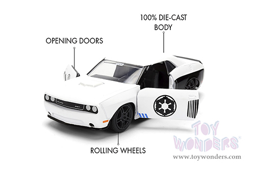 Jada Toys - Hollywood Rides | Dodge Challenger SRT8 Stormtrooper "Star Wars" (2012, 1/32 scale diecast model car, White) 36915