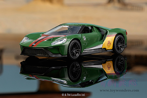 Jada Toys - Hollywood Rides | Ford GT Boba Fett "Star Wars" (2017, 1/32 scale diecast model car, Dark Green) 36916
