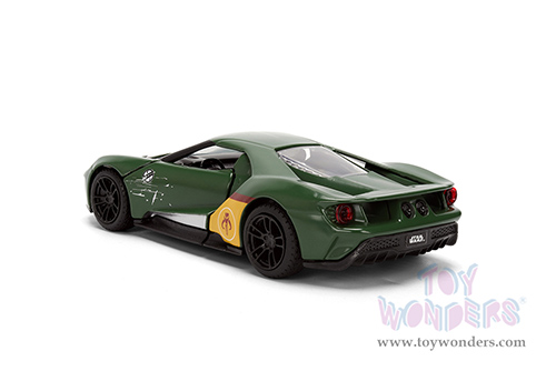 Jada Toys - Hollywood Rides | Ford GT Boba Fett "Star Wars" (2017, 1/32 scale diecast model car, Dark Green) 36916