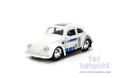 Jada Toys - Hollywood Rides | Volkswagen Beetle R2-D2 "Star Wars" (1959, 1/32 scale diecast model car, White) 36982