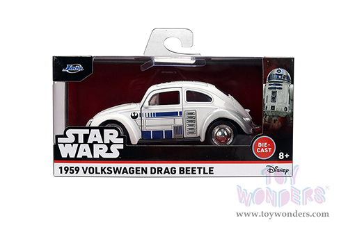 Jada Toys - Hollywood Rides | Volkswagen Beetle R2-D2 "Star Wars" (1959, 1/32 scale diecast model car, White) 36982