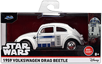 Show product details for Jada Toys - Hollywood Rides | Volkswagen Beetle R2-D2 "Star Wars" (1959, 1/32 scale diecast model car, White) 36982