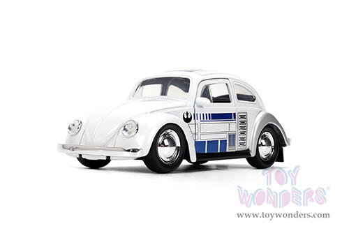 Jada Toys - Hollywood Rides | Volkswagen Beetle R2-D2 "Star Wars" (1959, 1/32 scale diecast model car, White) 36982