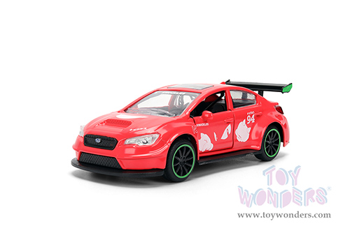 Jada Toys - Hollywood Rides | Subaru WRX STi with Knuckles Theme "Sonic the Hedgehog" (2016, 1/32 scale diecast model car, Red) 37024