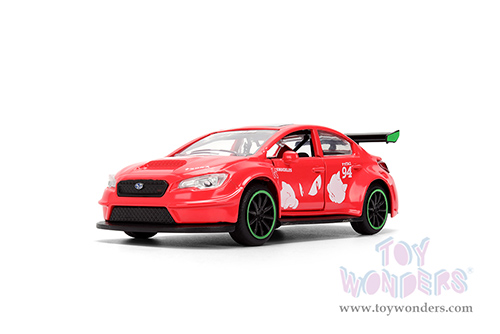 Jada Toys - Hollywood Rides | Subaru WRX STi with Knuckles Theme "Sonic the Hedgehog" (2016, 1/32 scale diecast model car, Red) 37024