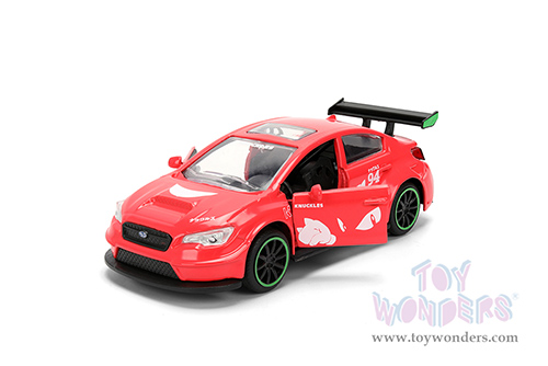 Jada Toys - Hollywood Rides | Subaru WRX STi with Knuckles Theme "Sonic the Hedgehog" (2016, 1/32 scale diecast model car, Red) 37024