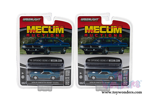 Greenlight - Mecum Auctions Series 1 | Plymouth Hemi&reg; 'Cuda (1970, 1/64 scale diecast model car, Jamaica Blue) 37110D/48