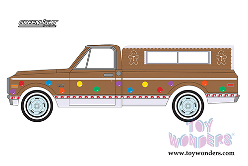 Greenlight - Holiday Ornaments Series 2 | Chevrolet&reg; C-10 with Camper Shell (1972, 1/64 scale diecast model car, Brown/White) 37120D/48