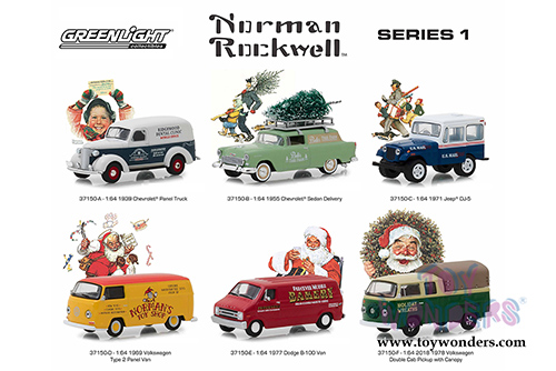 Greenlight - Norman Rockwell&trade; Delivery Vehicles Series 1 (1/64 scale die cast model car, Asstd.) 37150/48