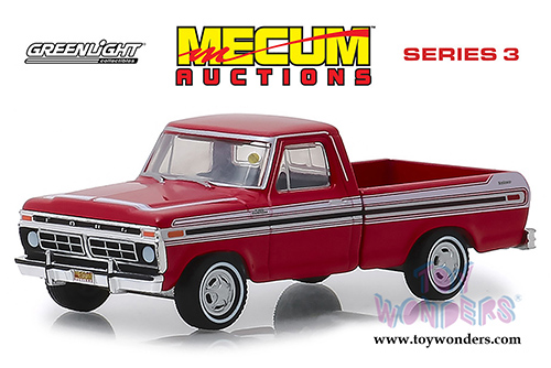 Greenlight - Mecum&trade; Auctions Collector Car Series 3 | Ford F-100 Explorer Pickup Truck - Kissimmee 2018 (1977, 1/64 scale diecast model car, Red) 37170F/48
