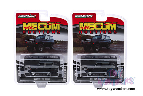 Greenlight - Mecum&trade; Auctions Collector Car Series 4 | Ford Icon Bronco - Houston 2019 (1968, 1/64 scale diecast model car, Black) 37190B/48