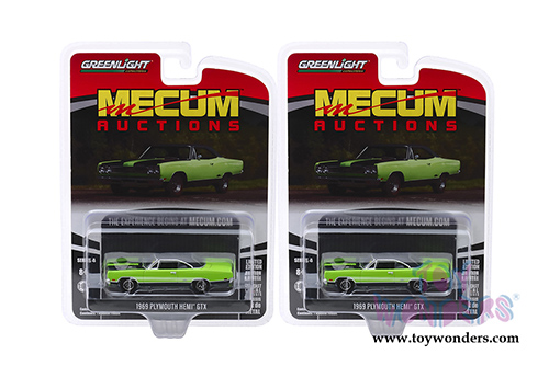 Greenlight - Mecum&trade; Auctions Collector Car Series 4 | Plymouth HEMI&reg; GTX - Louisville 2018 (1969, 1/64 scale diecast model car, Lime Green/Black) 37190C/48