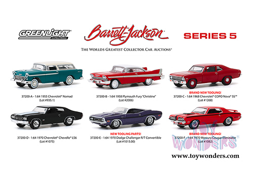 Greenlight - Barrett Jackson Scottsdale Edition Series 5 (1/64 scale diecast model car, Asstd.) 37200/6