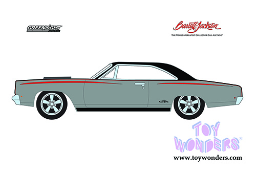 Greenlight - Barrett Jackson Scottsdale Series 6 | Plymouth GTX Custom Hardtop (Lot #3000) (1968, 1/64 scale diecast model car, Silver/Black) 37220A/48