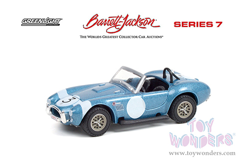 Greenlight - Barrett Jackson Scottsdale Series 7 | Shelby Cobra #3 FIA Bondurant Tribute (Lot #1321.1) (1964, 1/64 scale diecast model car, Viking Blue) 37230B/48
