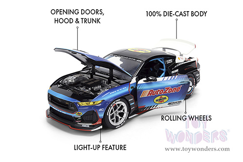 Jada Toys RTR Vehicles - Ford Mustang RTR #130 James Deane "AutoZone" "Formula Drift PRO Championship" (2025) with Lights (2025, 1/24, diecast model car, Blue/Black) 37244/4