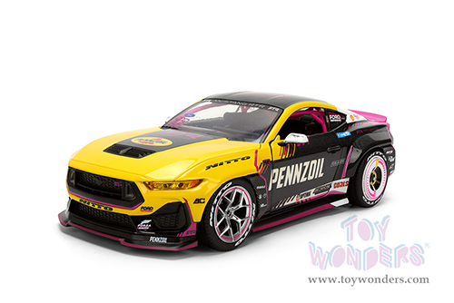 Jada Toys RTR Vehicles - Ford Mustang RTR #213 Ben Hobson "Pennzoil" "Formula Drift PRO Championship" (2025) with Lights (2025, 1/24, diecast model car, Yellow/Black/Pink) 37245/4