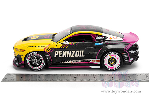 Jada Toys RTR Vehicles - Ford Mustang RTR #213 Ben Hobson "Pennzoil" "Formula Drift PRO Championship" (2025) with Lights (2025, 1/24, diecast model car, Yellow/Black/Pink) 37245/4