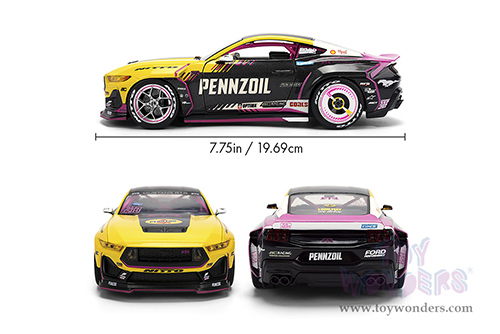 Jada Toys RTR Vehicles - Ford Mustang RTR #213 Ben Hobson "Pennzoil" "Formula Drift PRO Championship" (2025) with Lights (2025, 1/24, diecast model car, Yellow/Black/Pink) 37245/4