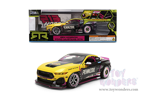 Jada Toys RTR Vehicles - Ford Mustang RTR #213 Ben Hobson "Pennzoil" "Formula Drift PRO Championship" (2025) with Lights (2025, 1/24, diecast model car, Yellow/Black/Pink) 37245/4