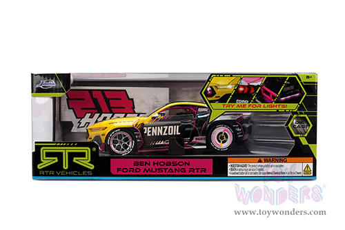 Jada Toys RTR Vehicles - Ford Mustang RTR #213 Ben Hobson "Pennzoil" "Formula Drift PRO Championship" (2025) with Lights (2025, 1/24, diecast model car, Yellow/Black/Pink) 37245/4