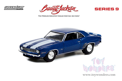 Greenlight - Barrett Jackson Series 9 | Chevrolet&reg; Camaro Z/2 (Lot #687.3) (1969, 1/64 scale diecast model car, Dusk Blue with White Stripes) 37250C/48