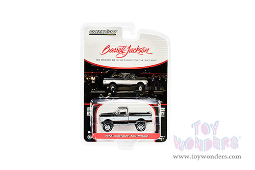 Greenlight - Barrett Jackson Series 9 | Chevrolet&reg; K10 4X4 Pickup Truck (Lot #1027) (1972, 1/64 scale diecast model car, Dark Gray with White and Brown Stripes) 37250E/48