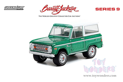 Greenlight - Barrett Jackson Series 9 | Ford Bronco (Lot #1001.1) (1977, 1/64 scale diecast model car, Jade Glow Green and White Top) 37250F/48