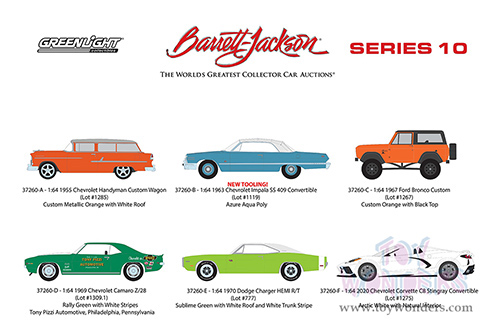 Greenlight - Barrett Jackson Series 10 (1/64 scale diecast model car, Asstd.) 37260/48