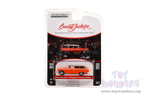 Greenlight - Barrett Jackson Series 10 | Chevrolet® Handyman Custom Wagon (Lot #1285) (1955, 1/64 scale diecast model car, Custom Metallic Orange with White Roof) 37260A/48