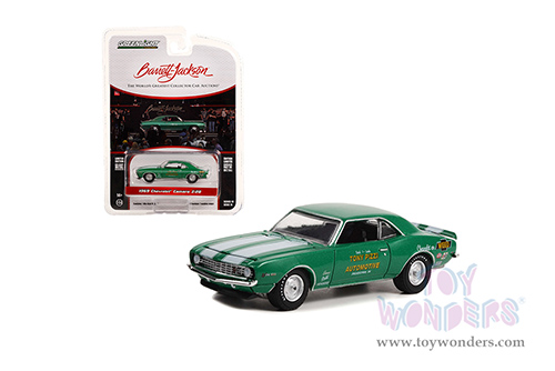 Greenlight - Barrett Jackson Series 10 | Chevrolet® Camaro Z/28 (Lot #1309.1) - Tony Pizzi Automotive, Philadelphia, Pennsylvania (1969, 1/64 scale diecast model car, Rally Green with White Stripes) 37260D/48
