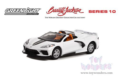 Greenlight - Barrett Jackson Series 10 | Chevrolet® Corvette C8 Stingray Convertible (Lot #1275) (2020, 1/64 scale diecast model car, Artic White) 37260F/48