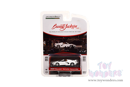 Greenlight - Barrett Jackson Series 10 | Chevrolet® Corvette C8 Stingray Convertible (Lot #1275) (2020, 1/64 scale diecast model car, Artic White) 37260F/48